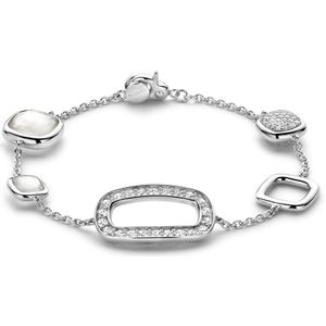 TI SENTO Dames Armband - 925 zilver - Zirconia wit - Maat L - 23065ZI
