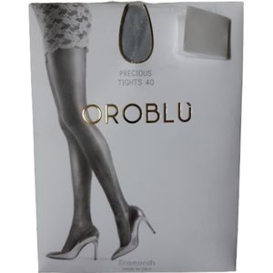 Oroblu precious panty diamonds 40 den maat S zilver