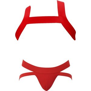 Barcode Berlin Multipack 1x Anton Jock Red + 1x Harness Matt Red - MAAT S - Heren Ondergoed - Jockstrap voor Man - Mannen Jock