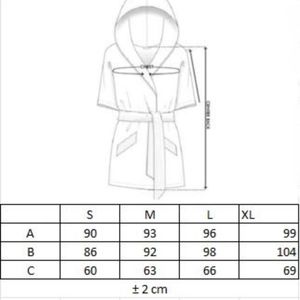 LuLu - Badjas / Ochtendjas -Grijs - Schapenwol - Met Capuchon - Maat L