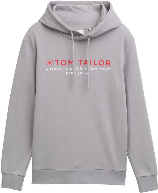 TOM TAILOR - Sweatshirt - Grijs - Capuchon - Lange Mouw