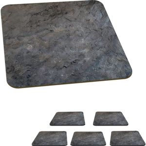 Onderzetters voor glazen - Leisteen print - Steen design - Onderzetters voor glazen en bekers - 10x10 cm - 6 stuks