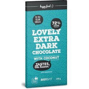 Body & Fit Food Smart Chocolate - Suikervrij & 72% cacao - 1 box (12 chocoladerepen) - Coconut