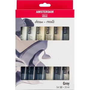Standard Series Acrylverf Set Grijs | Monochroom | 12 Stuks | 20 ml