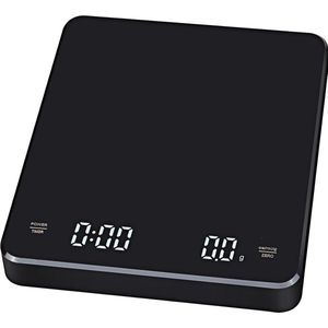 Nauwkeurige USB oplaadbare keukenweegschaal - Keukenweegschaal - Weegschaal Keuken Digitaal - keukenweegschaal 3kg/0.1g - met timer - voor koffie bakken en meer - Zwart