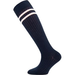 Ewers Kniekous Meisjes - Donkerblauw - Ribpatroon & Witte Strepen - Elastisch-23/26