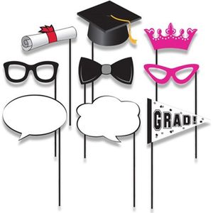 Haza foto prop set Geslaagd - 10-delig - diploma uitreiking/afstudeer feest - photo booth