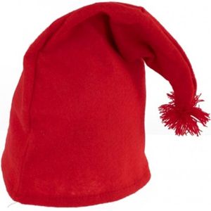 PartyXplosion Verkleed muts voor een kabouter/dwerg - rood - polyester - volwassenen - one size