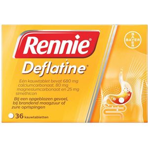 Rennie Deflatine Kauwtabletten - 2 x 36 tabletten