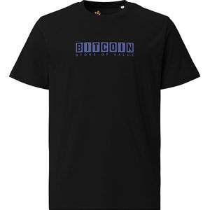 Bitcoin T-shirt Store of Value - Unisex - 100% Biologisch Katoen - Kleur Zwart- Maat 2XL | Bitcoin cadeau| Crypto cadeau| Bitcoin T-shirt| Crypto T-shirt| Crypto Shirt| Bitcoin Shirt| Bitcoin Merch| Crypto Merch| Bitcoin Kleding