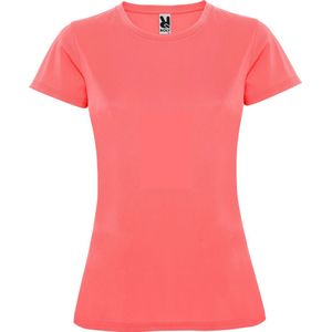 Fluor Koraal dames sportshirt korte mouwen MonteCarlo merk Roly maat S