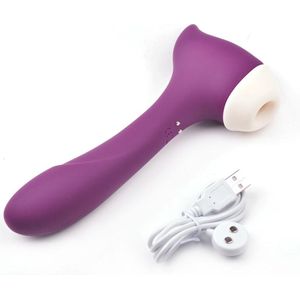 Suction Vibration Clitoral Stimulator Paars - Oplaadbaar - Stimulerend voor clitoris - Spannend voor koppels - Stimulerend voor vrouwen - Sex speeltjes - Sex toys - Erotiek - Sexspelletjes voor mannen en vrouwen – USB - Seksspeeltjes - Vibrator