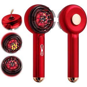 Elektrisch hoofdmassageapparaat, 2-in-1 hoofdhuidmassageborstel en haarolie-applicator, 360° kneedmassage, elektrische Scalp Massager, 3 modi hoofdhuidmassagekam kam voor hoofdhuid