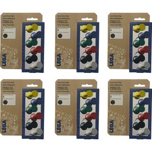 Lega Maxi Push Pins Zwart 6 x 4 stuks