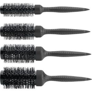 MELAGOM SET VAN 4 THERMISCHE BORSTELS NYLON ZWART SIBEL