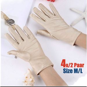 Vrouwelijke Katoenen Handschoenen Beige - Viscose Beschermende Handschoenen - Handschoenen - Eczeemhandschoen - White Gloves - Jewelry Handschoen - Werk Handschoen - Beauty salon handschoenen - Veiligheid Handschoen Lichtgewicht Unisex Zacht MAAT M/L