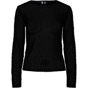 Pieces - Pcmacey Ls Top Jrs - T-shirt - Zwart - Lange Mouwen