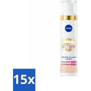 NIVEA - Cellular LUMINOUS630 CC Crème Licht - Gekleurde Dagcrème - Tegen Pigmentvlekken - SPF 30 - 40 ml - Bulkverpakking - 15 stuks