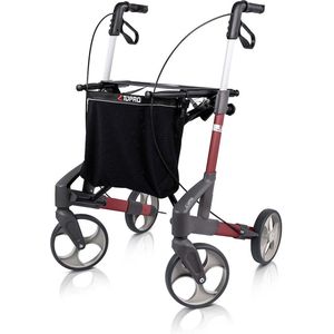 Rollator Topro Troja Original - M - (Lichtgewicht 6,8 kg) - Rood - Incl. Rugsteun