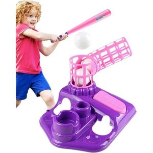 Gran Vida® - Honkbal Trainingsset Kinderen - Geschikt Voor Buiten - Stimuleerd Geduld en Autonomie - Roze/Paars