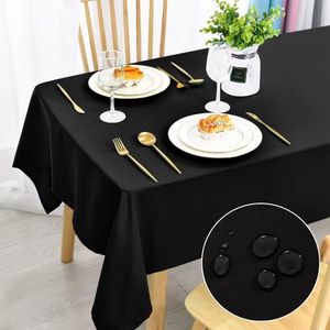 zwart tafelkleed - waterdicht - luxe vlekbescherming afwasbaar - makkelijk schoon te maken tafellinnen - premium kwaliteit waterdicht tafelkleed - waterdicht - luxe voor eetkamer tuin feest bruiloft of huishouden 140 x 200 cm