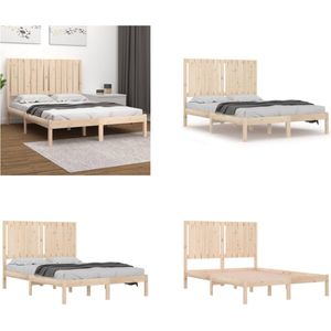 vidaXL Bedframe massief hout 120x190 cm 4FT Small Double - Bedframe - Bedframes - Bed - Bedbodem