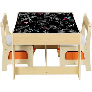 Rootz multifunctionele kindertafelset - activiteitentafel - speeltafel - dubbelzijdig tafelblad - voldoende opbergruimte - eenvoudige montage - duurzaam MDF - 60 cm x 60 cm x 48 cm