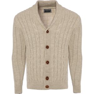 Carisma Casual Gebreid Heren Vest Met Knopen Beige 7771 - L