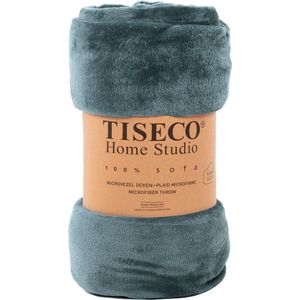 Tiseco Home Studio - Plaid COSY - microflannel - 220 g/m² - 240x220 cm - Blue fusion