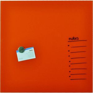Desq magnetisch glasbord Oranje | 45x45 cm| incl. wisser en stift