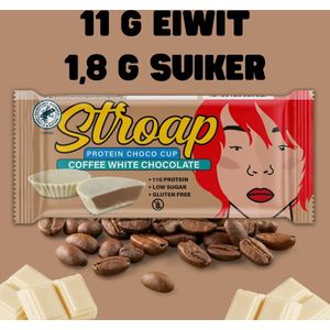 Stroap Display 20 stuks Coffee White Chocolate Eiwit Choco Cup (High Protein Low Carb / Hoog Eiwit Laag Suiker)