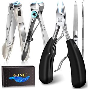 Professionele voetnageltang, set nagelknippers, super scherpe vingernagelknipper, nagelschaar, teennagels voor dikke nagels, nagelknipper met nagelvanger voor senioren, sterke teennagels