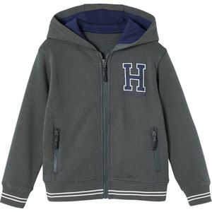 Jongenssweater - Gevoerde Capuchon - Grijs - Fleece - Ritssluiting