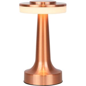 Qaan Living Tafellamp op Batterijen - Oplaadbaar en Dimbaar - Touch Bediening - Moderne Lamp Brons - Messing - Nachtlamp Draadloos - Tafellamp draadloos - Nachtlamp op Batterijen