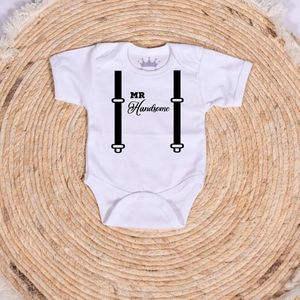 Romper Mr Handsome - Maat 86/92 - Rompertje - Zwanger - Kraamcadeau - Babyshower - Babykleding