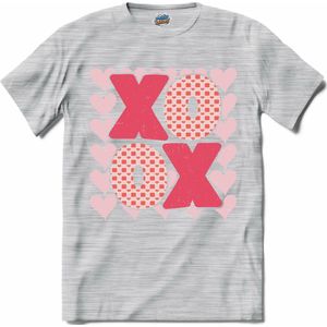 Xoxo | Valentijn - Valentijnsdag - Cadeau - Kado - T-Shirt - Unisex - Donker Grijs - Gemêleerd - Maat XXL