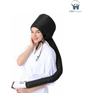 LifeStages - Droogkap - Haardroger Hulpstuk - Verstelbare Draagbare Haardroger Kap Voor Snellere Droogtijd Thuis - Zachte Drogers Met Kap Haarstomer Voor Thuis En Salon Haar Drogen