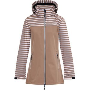 Nordberg Maddy - Softshell Outdoor Zomerjas Dames - Taupe Stripe - Maat S