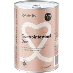 Vetality Hondenvoer Blik - Hypoallergeen Hondenvoer - Voordeelverpakking 12 x 400 gram - Ondersteunt de Spijsvertering - Voor Volwassen Honden