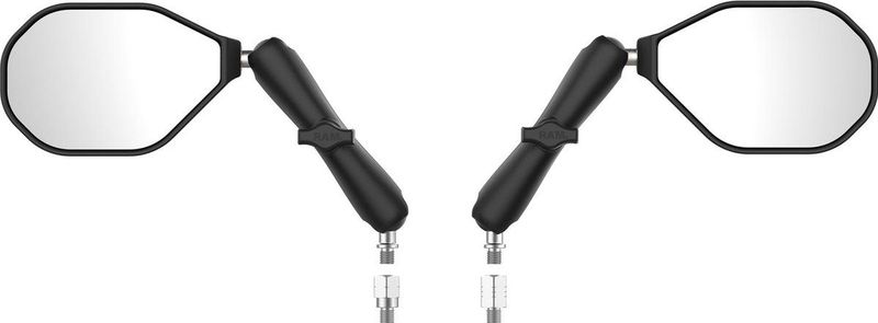 RAM - Tough-Mirror™-set - Autospiegels - M10-1.25 Bases + Reverse Adapter - Long Arm