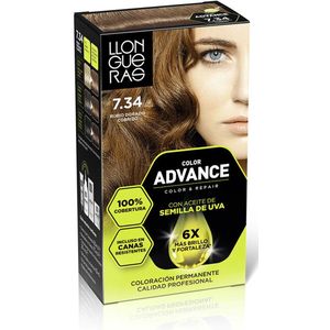 Permanente kleur Llongueras COLOR ADVANCE Nº 7,34-Rubio Dorado Cobrizo