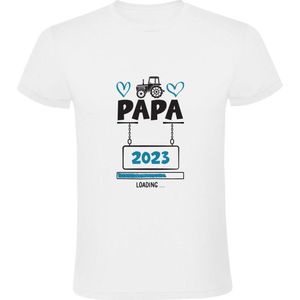 Papa Loading 2023 | Heren T-shirt | zoon | kind | vader | jongen | zwangerschap | in verwachting | baby | Wit