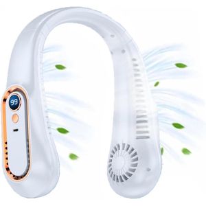 Nek Ventilator Wit - Nek ventilator - 5 standen - Draadloos - Neck fan - Mini ventilator - Gezichtsventilator - Hals ventilator