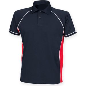 Herenpolo 'Piped Performance' met korte mouwen Navy/Red - 3XL