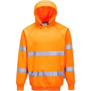 Hi-Vis Sweatshirt met Capuchon - Veiligheidskleding voor Werknemers - Maat L - Oranje
