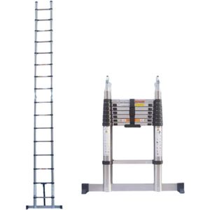Telescopische Ladder Quorin - 2,5m - Uitschuifbare Multifunctionele Roestvrijstalen Ladder - Draagbare Stevige Zolderladder met EN131-standaard