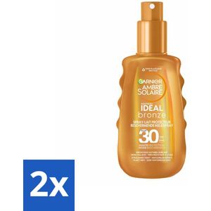Garnier - Ambre Solaire - Melkspray - Ideal Bronze - SPF 30 - 150 ml - Voordeelverpakking - 2 stuks