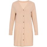 Usha - Gebreid Vest - Nude - Lange Mouw - V-hals