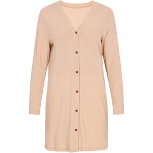 Usha - Gebreid Vest - Nude - Lange Mouw - V-hals