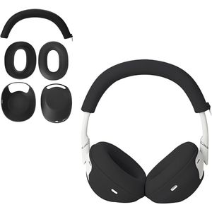Plus - Siliconen Beschermhoes voor Over-Ear Hoofdtelefoon - Zwart - Wasbaar - Zweetbestendig